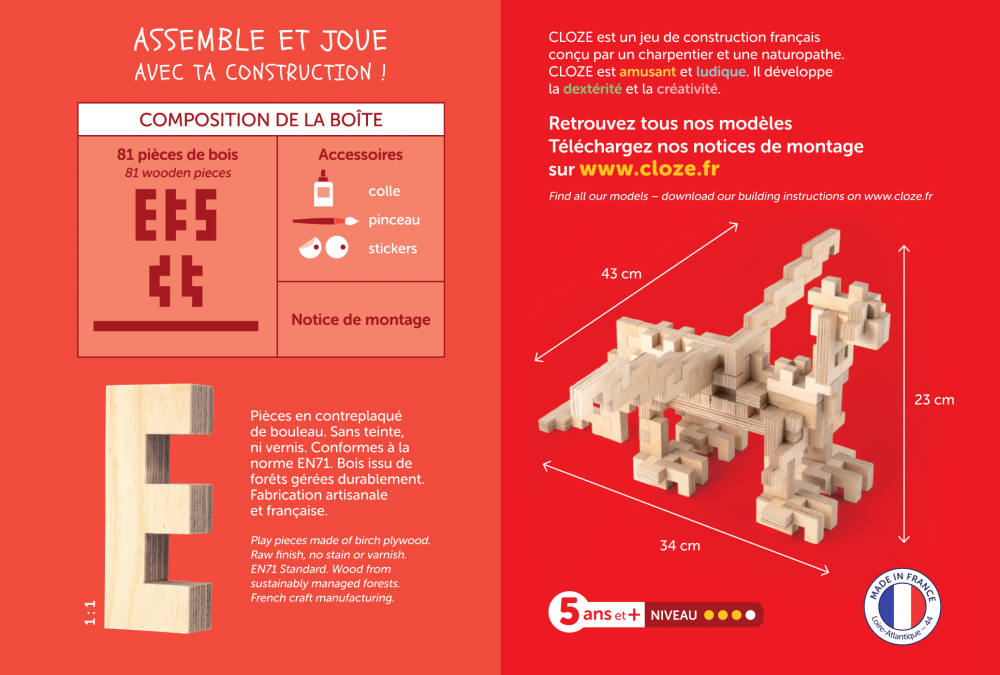 Cloze, jeu de construction aventure Dragon