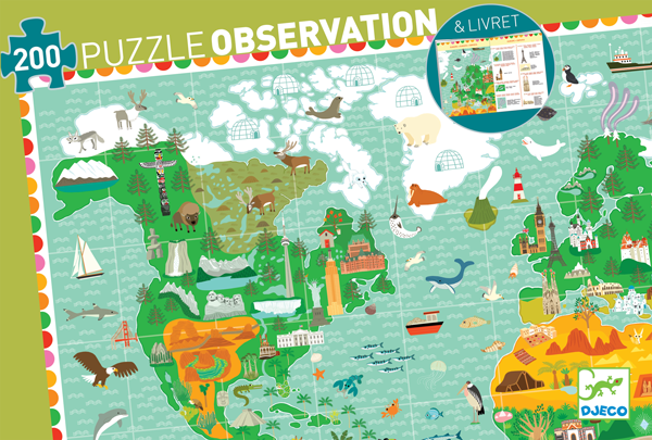 Tour du monde 200pcs (Puzzles Observation Djeco)