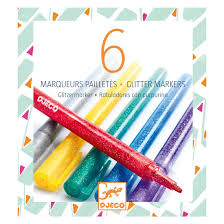 6 marqueurs pailletés* (Les Couleurs Djeco)