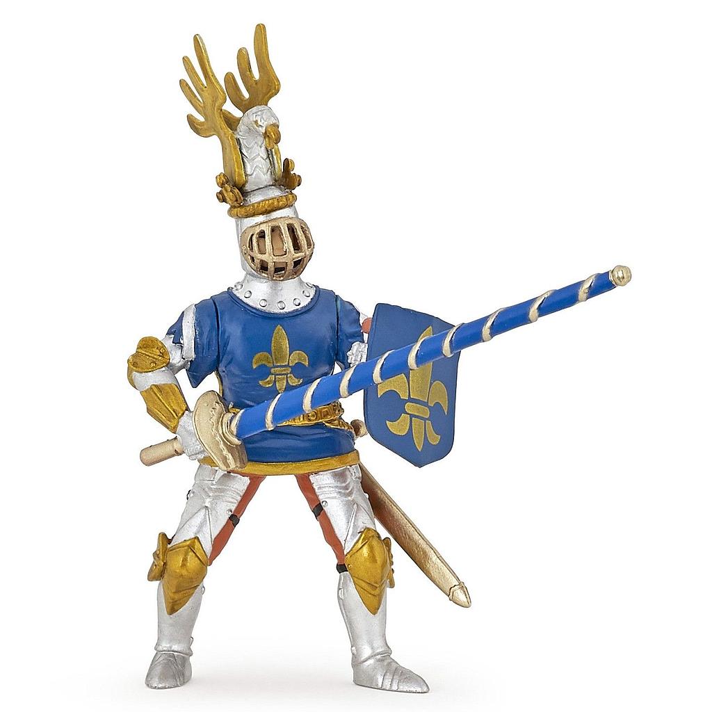 Chevalier bleu fleur de lys, Figurine du Monde Médiéval Papo