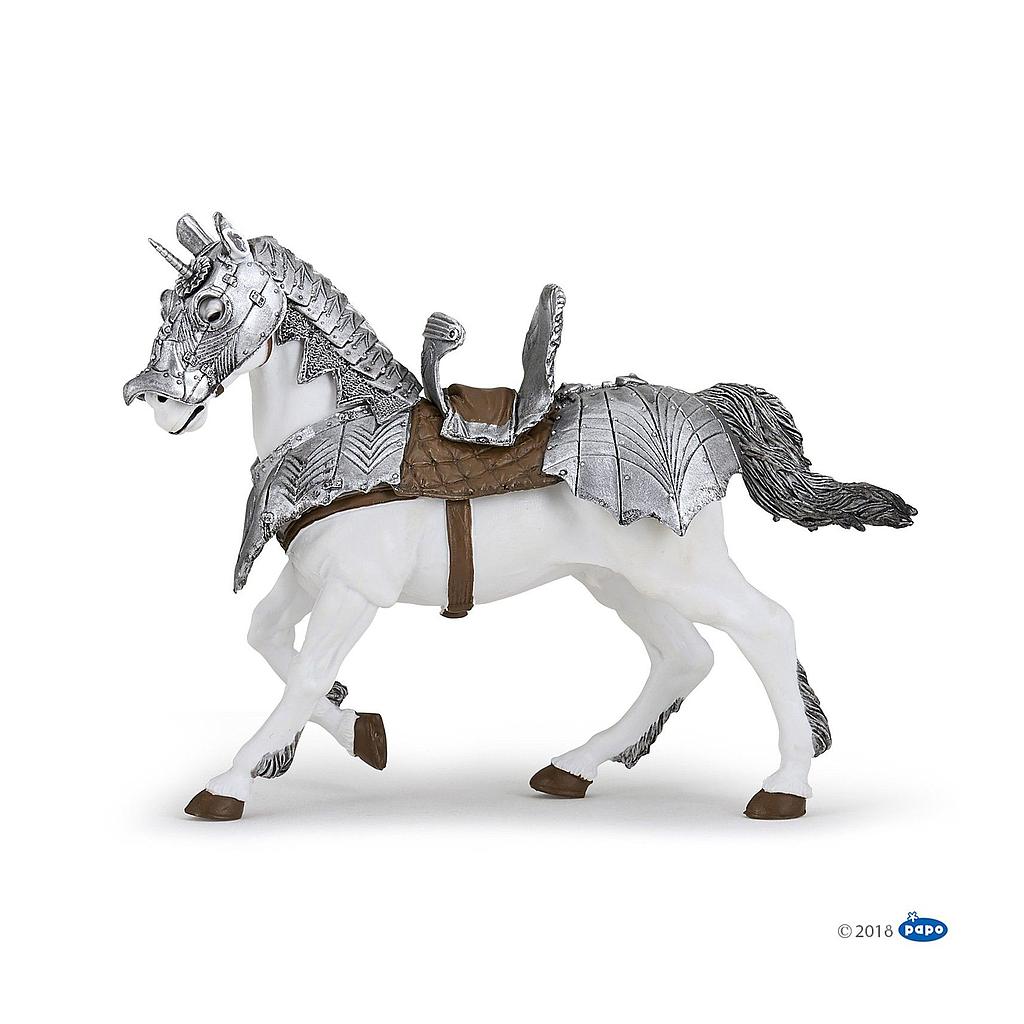 Cheval en armure, Figurine du Monde Médiéval Papo