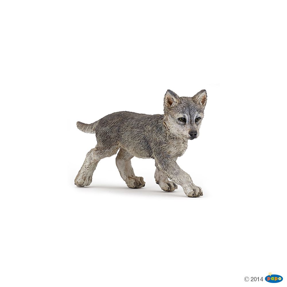 Bébé loup, Figurine de La Vie Sauvage Papo