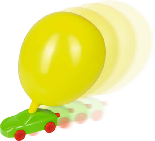 Voiture Propulsée par un Ballon Cadeaux Bariolés