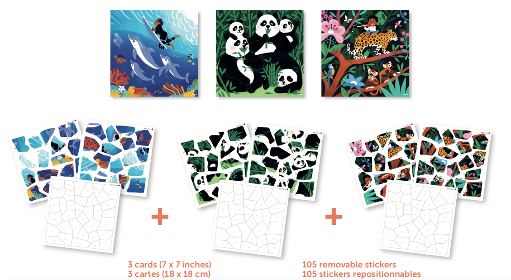 Puzzle d'autocollants Wild Animals