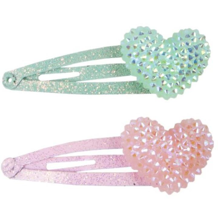 Barettes Boutique Sparkle Heart Bobble , 2 pcs