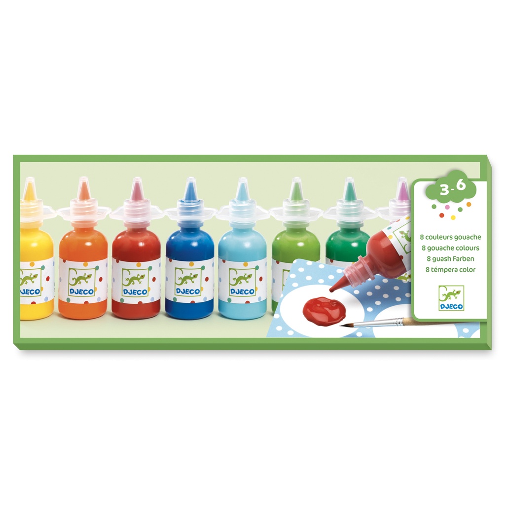 8 bouteilles de gouache (Les Couleurs Djeco)