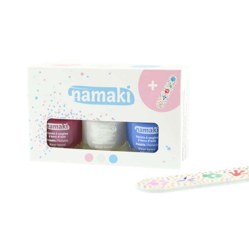 Coffret de Vernis Blanc, Rose & Bleu ciel Namaki 