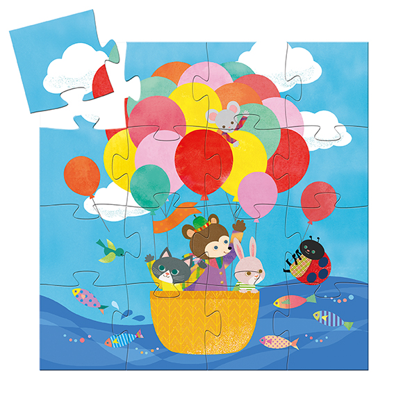 La montgolfière - 16 pcs (Puzzles silhouettes Djeco)