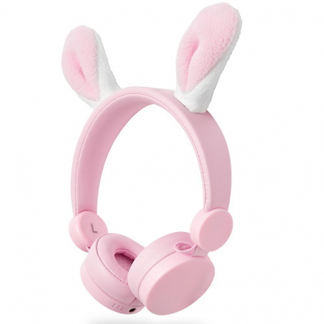 casque audio lapin (rose)