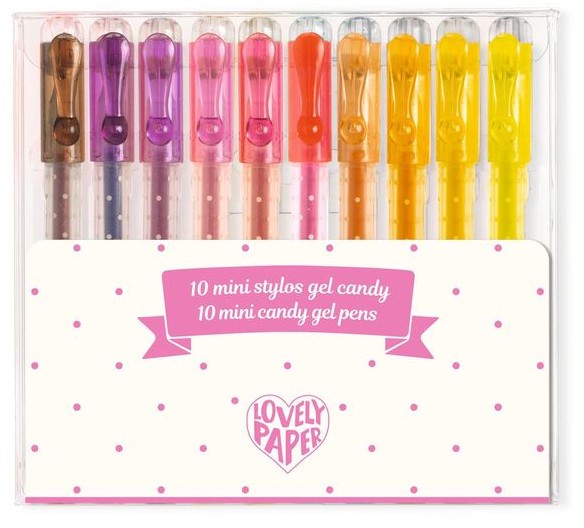 10 mini stylo gel candy