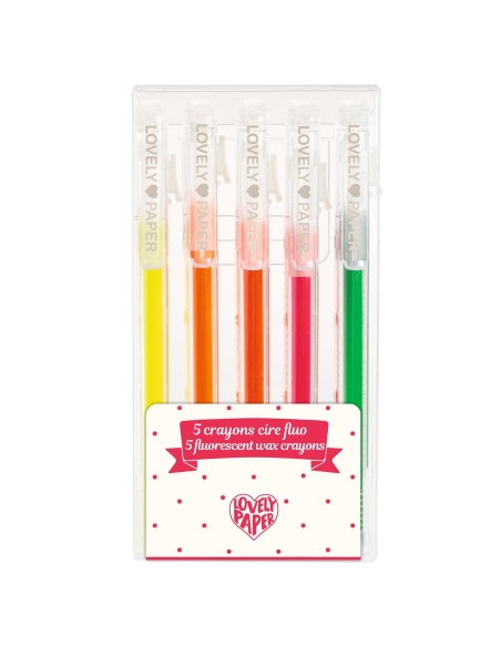 Ecrire, dessiner 5 crayons cire fluo