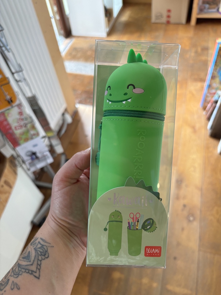 KAWAII  2-IN-1 SOFT SILICONE PENCIL CASE - DINO