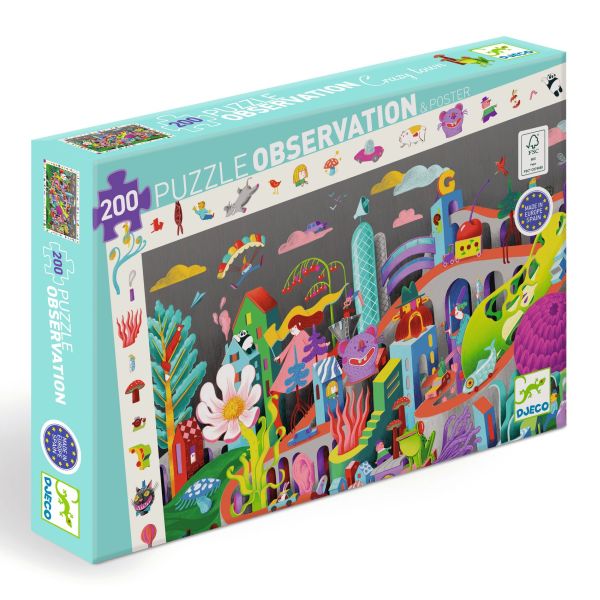 PUZZLES - PUZZLES OBSERVATION Crazy Town - 200 pcs - FSC MIX