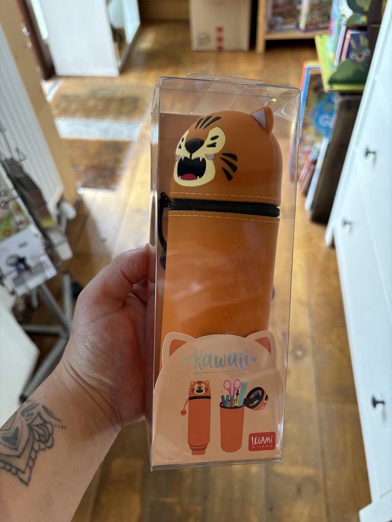 KAWAII  2-IN-1 SOFT SILICONE PENCIL CASE - Tigre