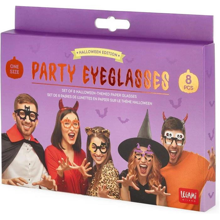 8 lunettes en papier Halloween Party