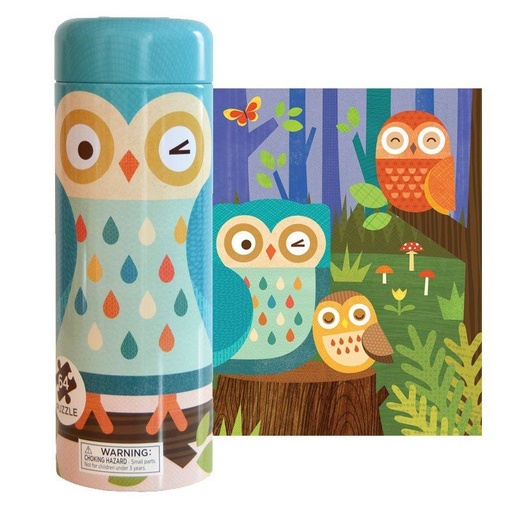 [DAM_5074810] Famille Hibou - Petit Collage Puzzle 64 pces