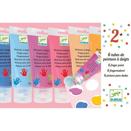 [DJE_DJ09000] 6 tubes de peinture à doigts Sweet (Les Couleurs Djeco)