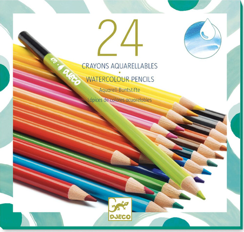 [DJE_DJ09754] 24 crayons aquarellables  (Les Couleurs Djeco)