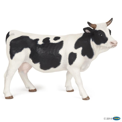 [PAP_51148] Vache noire et blanche, Figurine de La vie à la Ferme Papo