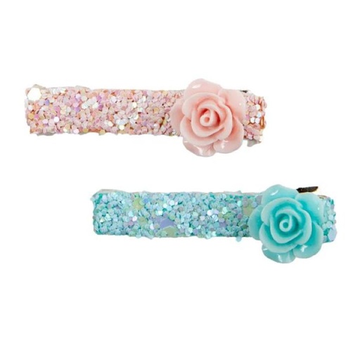 [GRP_90809] Barettes Boutique Glitter Rosette, 2 Pcs