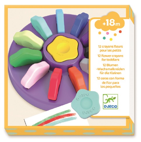 [DJE_DJ09005] 12 crayons fleurs (Les couleurs - Pour les petits Djeco)