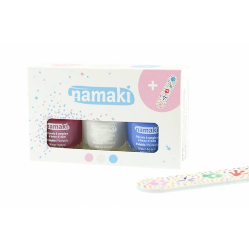 [CHO_NA110901] Coffret de Vernis Blanc, Rose & Bleu ciel Namaki 