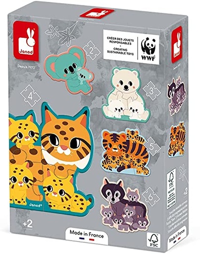 [JAN_J08625] 5 Puzzles evolutifs animaux 