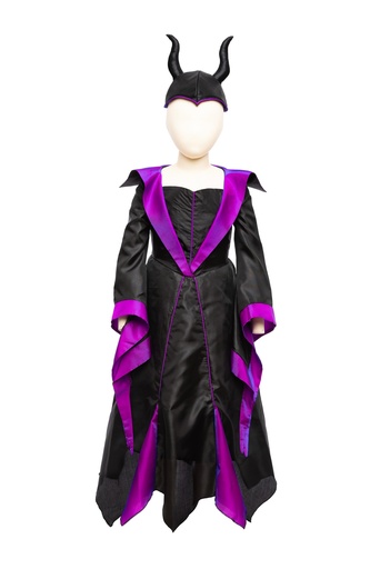 [GRP_33699] Robe maléfique avec coiffe 9-10 ans