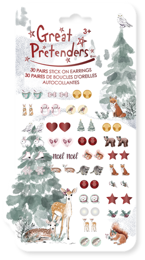 [GRP_87516] Set de 30 paires de boucles d'oreilles autocollantes Woodland