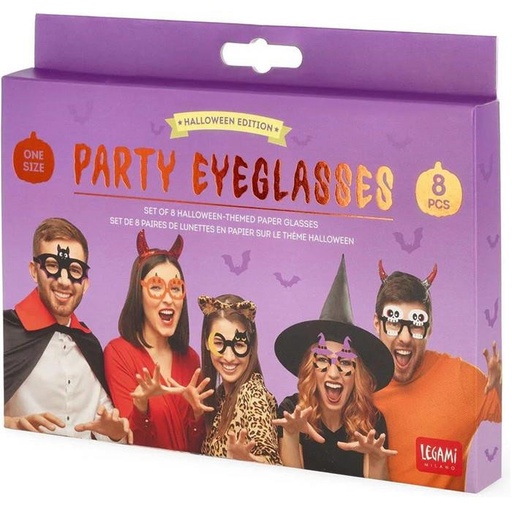 [LEG_HPE0002] 8 lunettes en papier Halloween Party