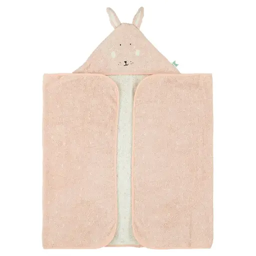 [TRI_11-831] Cape de bain Mrs Rabbit 70*130cm